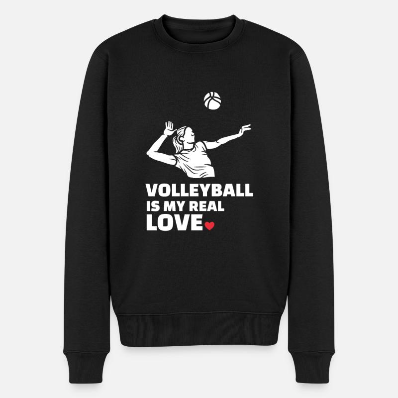 Ich Liebe Volleyball - Männer Premium Bio Pullover - Schwarz