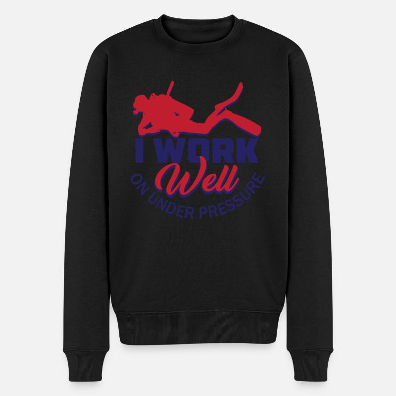 Je travaille bien sous pression - Pull Premium bio Homme - noir