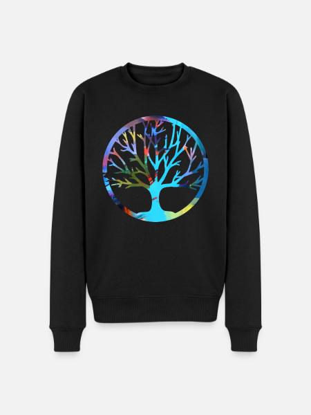 Albero della vita, albero della vita, graffiti, pittura - Maglione ecologico premium da uomo - nero