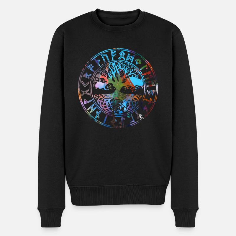 Keltische, lebensbaum,grafftii,Baum des Lebens - Männer Premium Bio Pullover - Schwarz