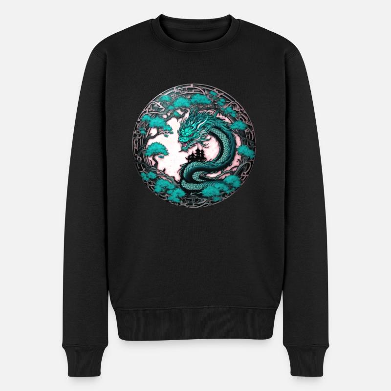 drache,chinesischer drache,gothic,tattoo - Männer Premium Bio Pullover - Schwarz