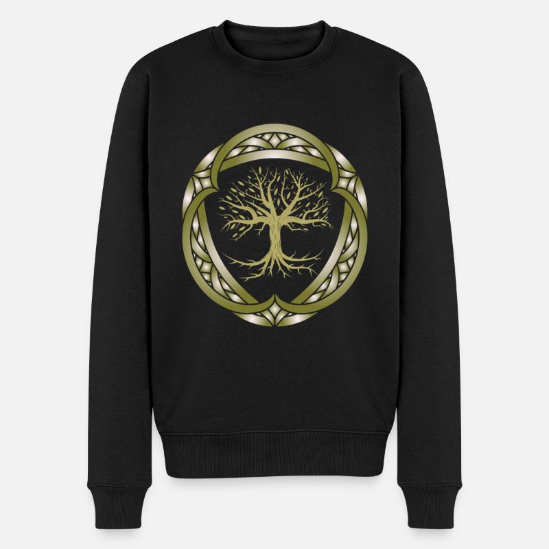 Yggdrasil Weltesche Weltenbaum Nordisch - Männer Premium Bio Pullover - Schwarz