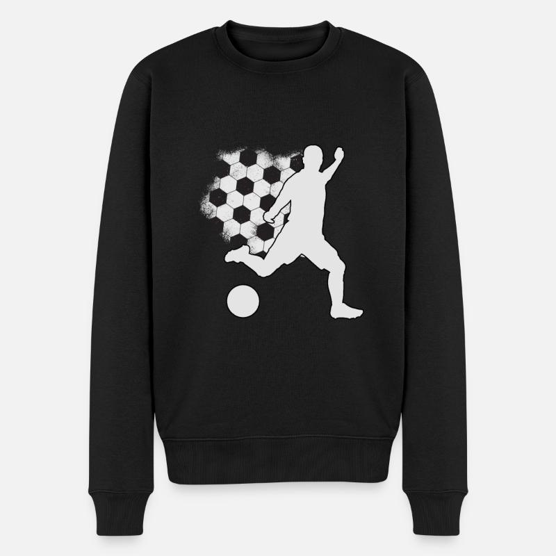 Fußball - Männer Premium Bio Pullover - Schwarz