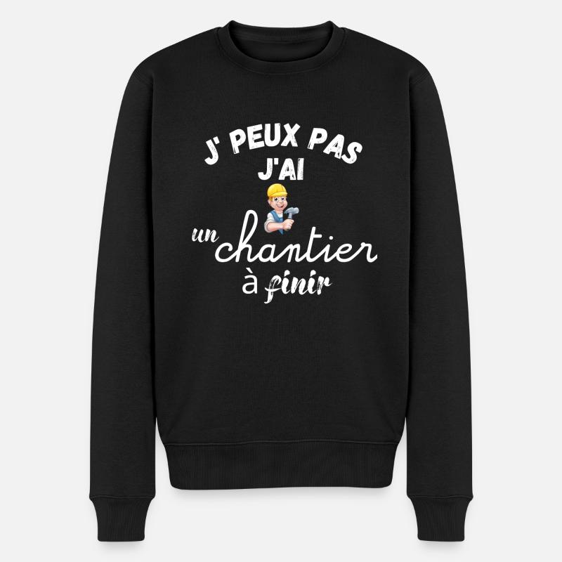 Maçon, je peux pas j'ai un chantier, idée cadeau - Pull Premium bio Homme - noir