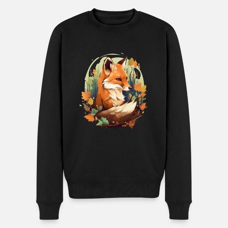 Fuchs Füchse für einen Fuchs Fan - Männer Premium Bio Pullover - Schwarz