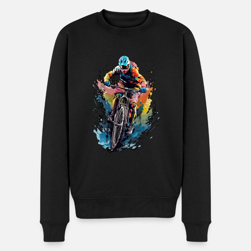 Mountainbike für einen Mountainbiker Radfahrer - Männer Premium Bio Pullover - Schwarz