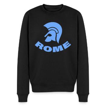 ROME - Männer Premium Bio Pullover - Schwarz - Vorne - Nico (187cm)