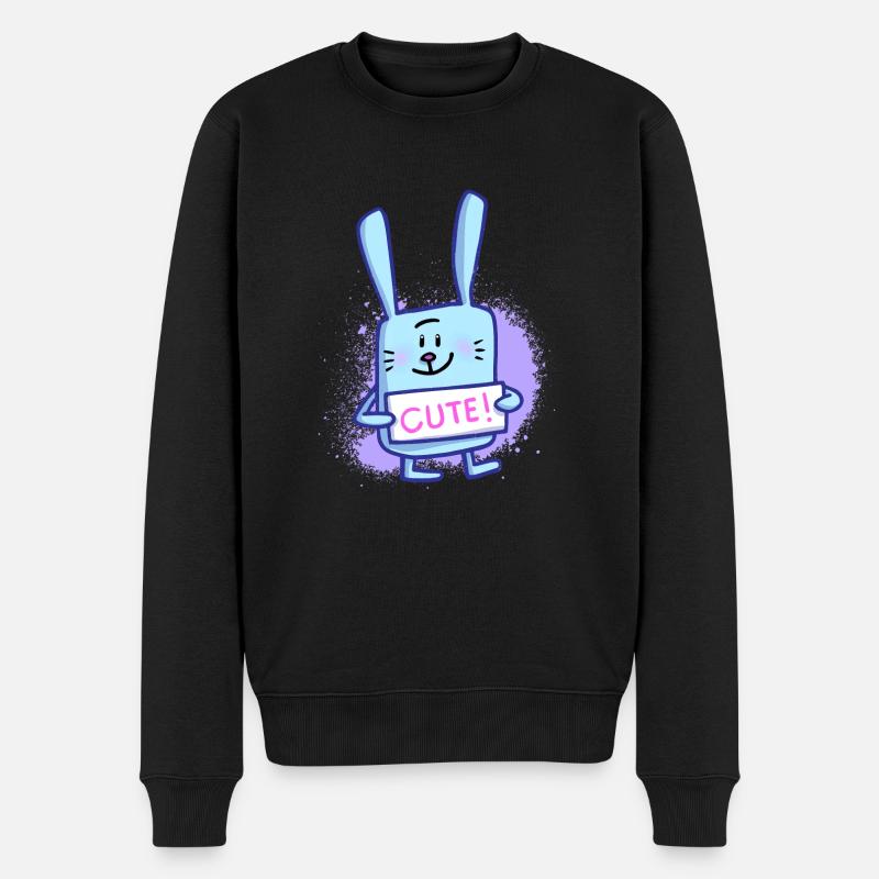 Cute Bunny - Männer Premium Bio Pullover - Schwarz