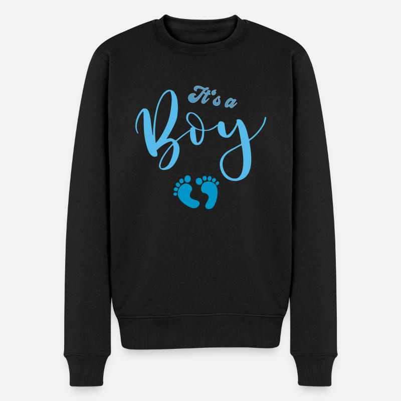 Its a Boy Füsschen Baby Party Shower Party T-Shirt - Männer Premium Bio Pullover - Schwarz