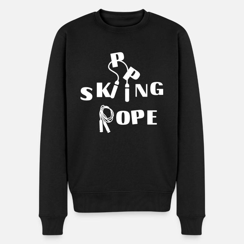 Springseil Seilkonstruktion für Seilspringer - Männer Premium Bio Pullover - Schwarz