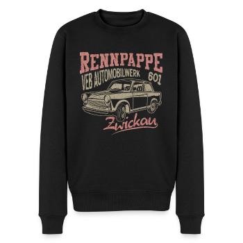  601 Rennpappe - Männer Premium Bio Pullover - Schwarz - Vorne - Nico (187cm)