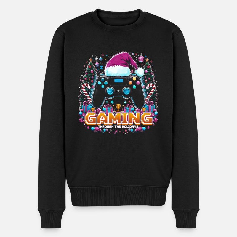 Manette de jeu de Noël - Pull Premium bio Homme - noir