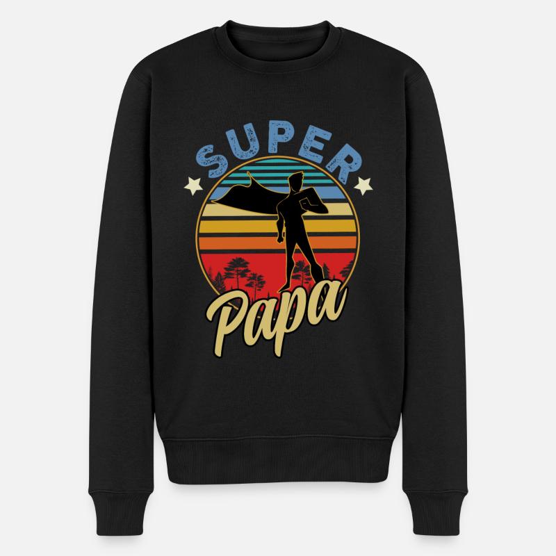 Perfekter und super netter Papa - Männer Premium Bio Pullover - Schwarz