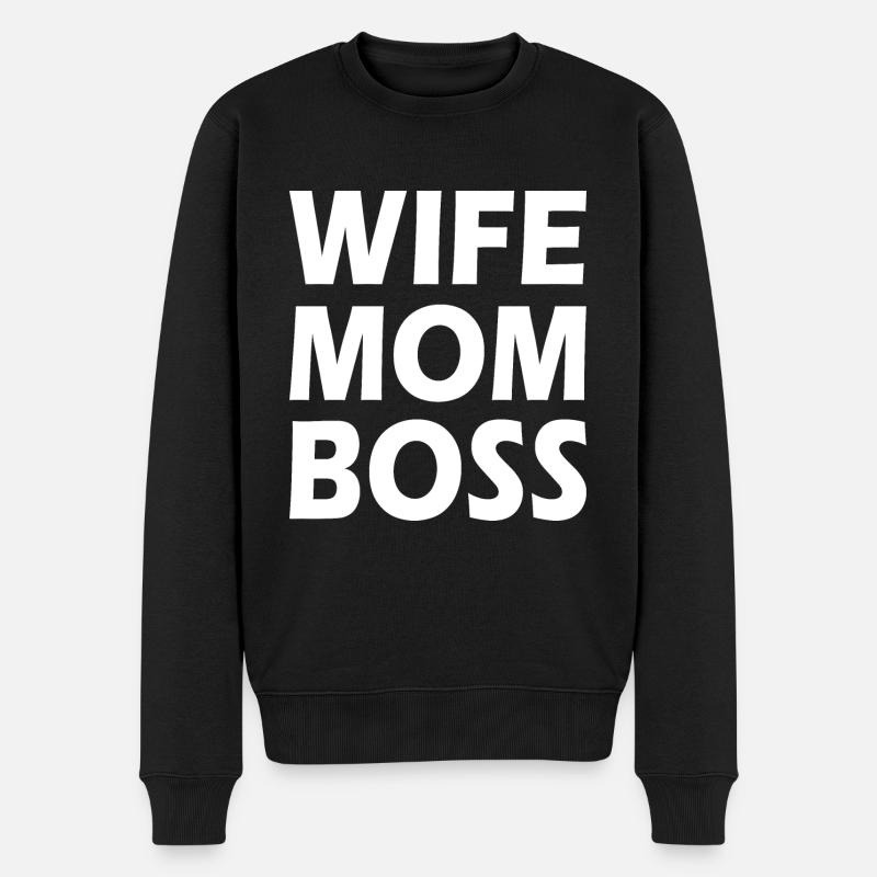 Wife mom boss - Pull Premium bio Homme - noir