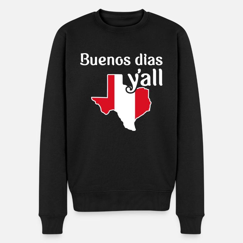 Peruanisch-texanisches Design für Einwanderer - Männer Premium Bio Pullover - Schwarz
