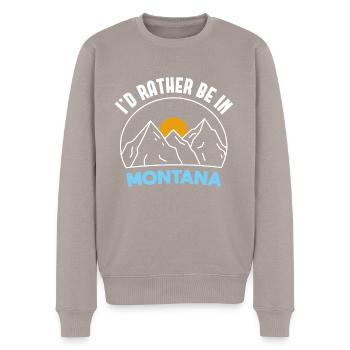 Urlaub in Montana Design für stolze Montaner - Männer Premium Bio Pullover - Taupe - Vorne - Nico (187cm)