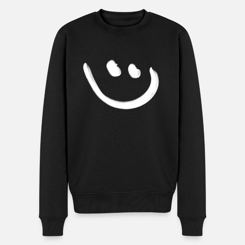 Sourire heureux blanc - Pull Premium bio Homme - noir