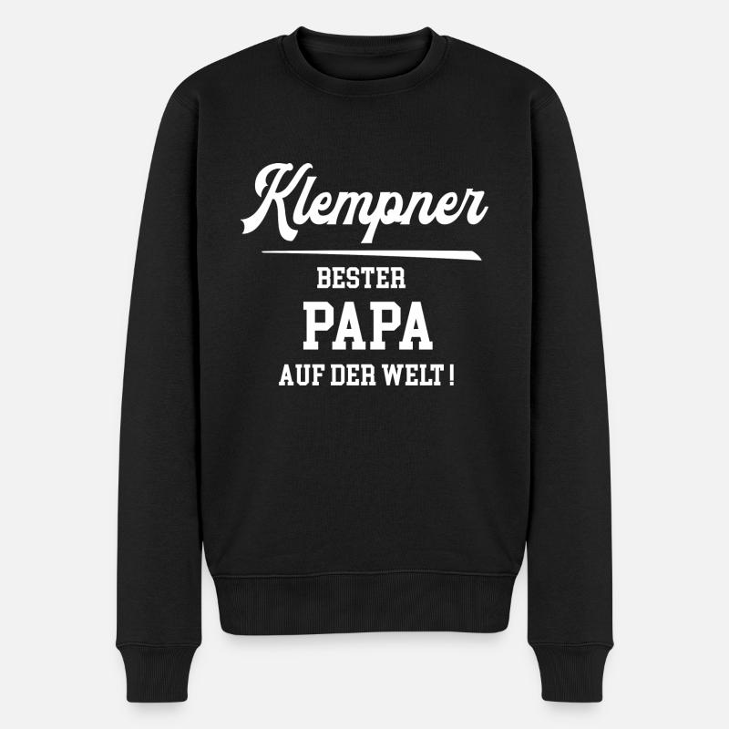 Klempner Bester Papa Vater Geburtstag Vatertag - Männer Premium Bio Pullover - Schwarz