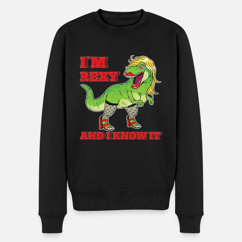 Rexy And I Know It - Männer Premium Bio Pullover - Schwarz