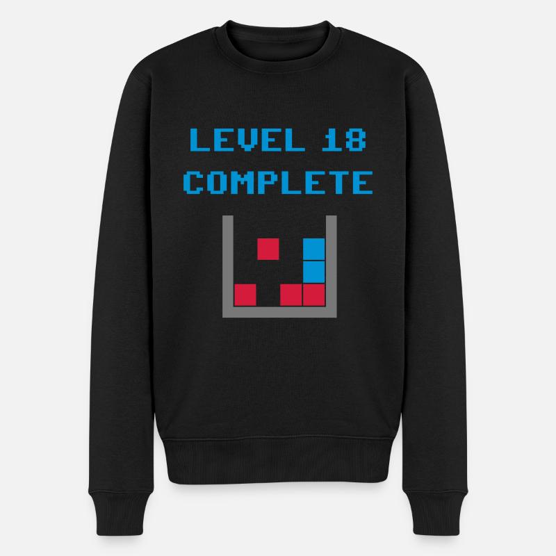 Level 18 complete (Steine) - Männer Premium Bio Pullover - Schwarz