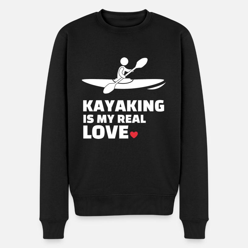 Ich Liebe Kajakfahren - Männer Premium Bio Pullover - Schwarz