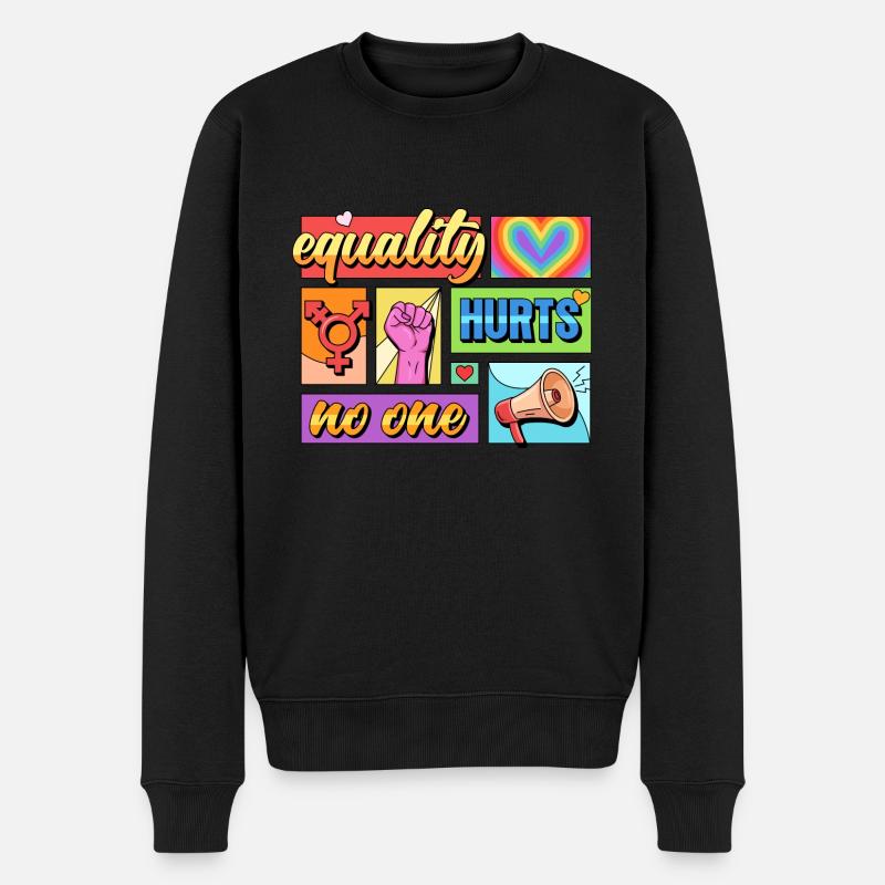 Equality Hurts No One Pride LGBTQIA+ Design - Männer Premium Bio Pullover - Schwarz