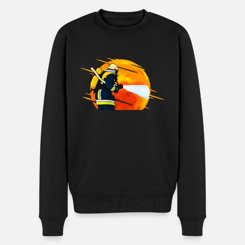 Feuerwehrmann Einsatz - Männer Premium Bio Pullover - Schwarz