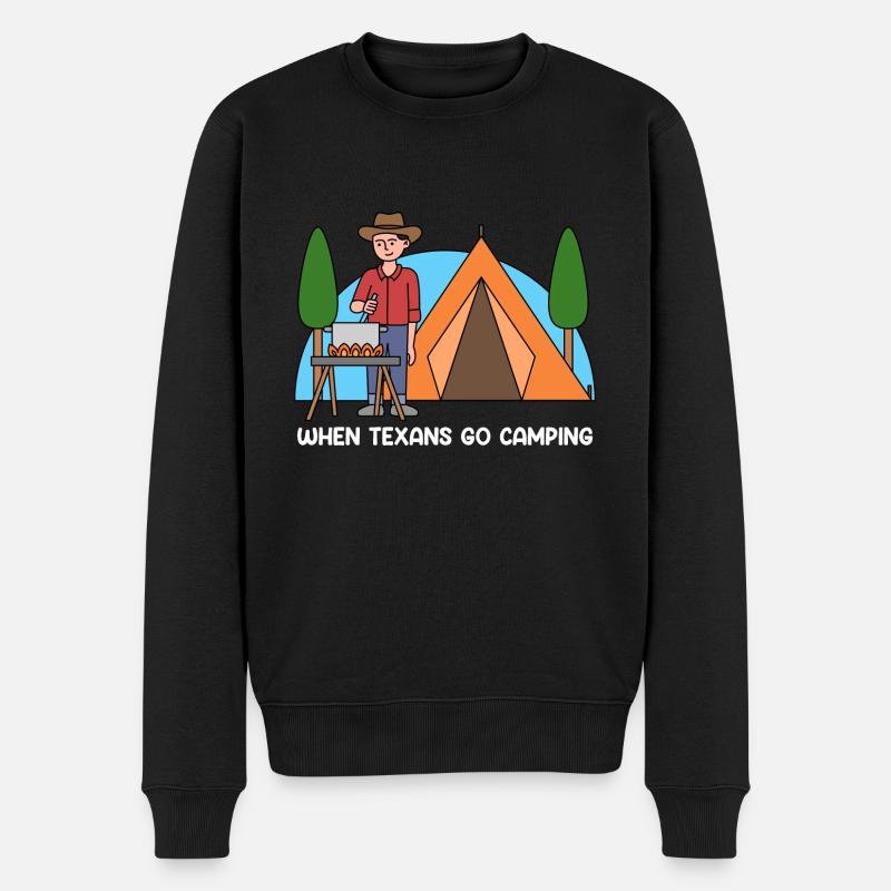 Camping in Texas Design für stolze Texaner - Männer Premium Bio Pullover - Schwarz