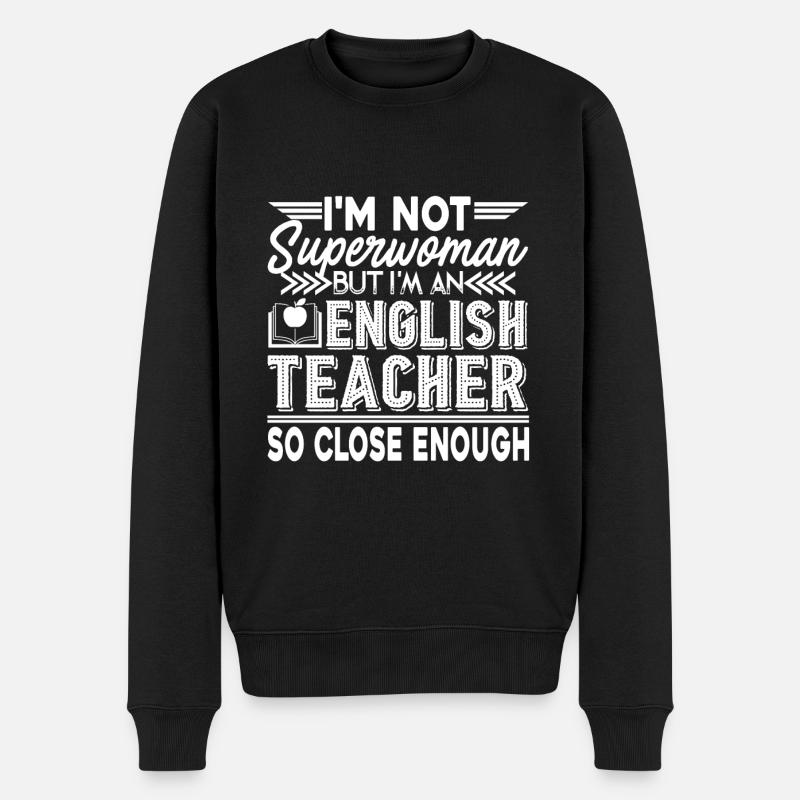 Englischlehrer Ich bin ein Englischlehrer - Männer Premium Bio Pullover - Schwarz