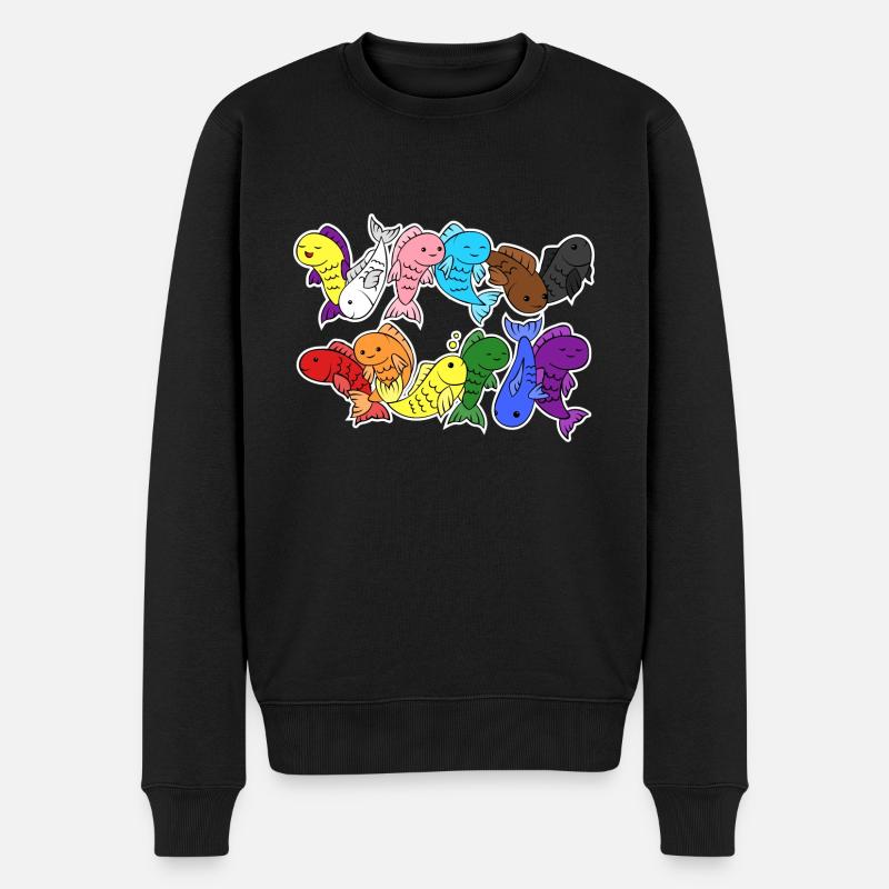Pride Progress Flagge Fische Gleichberechtigung - Männer Premium Bio Pullover - Schwarz