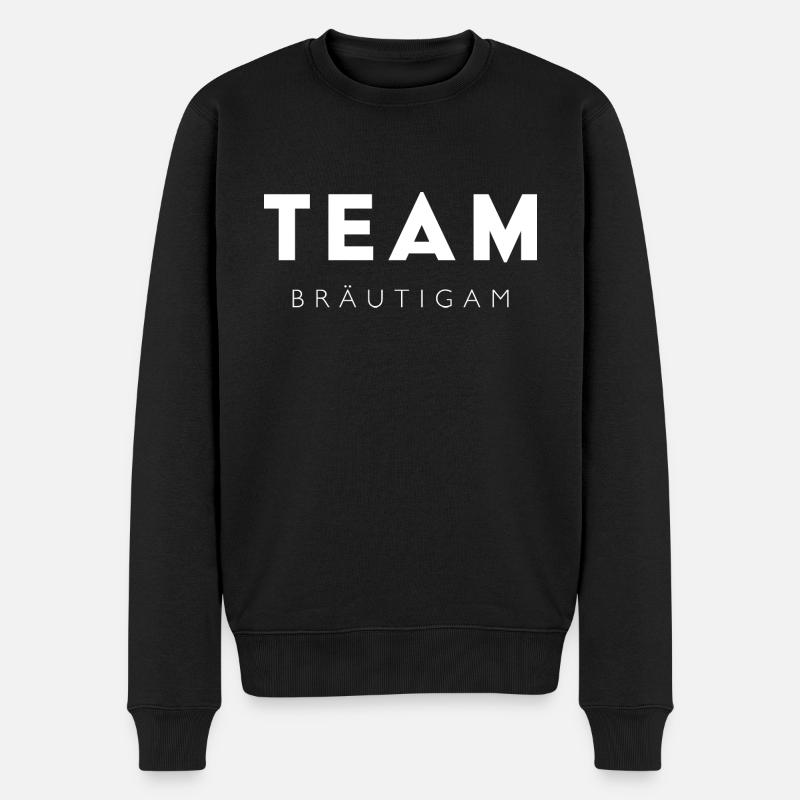 Team Bräutigam – Gemeinsam stark - Männer Premium Bio Pullover - Schwarz