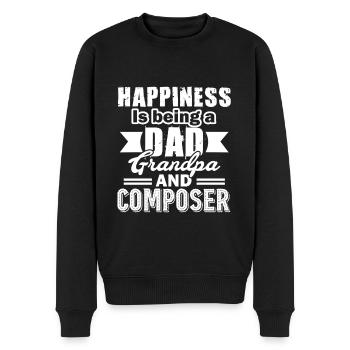 Being A Dad Grandpa And Composer - Men's Premium Organic Jumper - black - Front - Nico (187cm)
