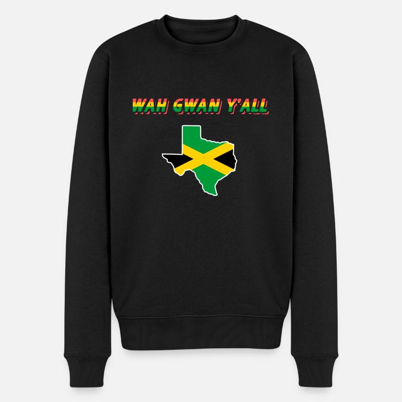 Jamaikanisch-texanisches Design für Einwanderer - Männer Premium Bio Pullover - Schwarz