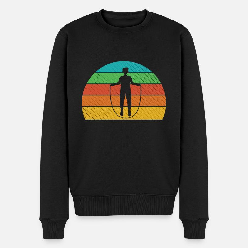 Retro Design für Seilpullover Männer - Männer Premium Bio Pullover - Schwarz