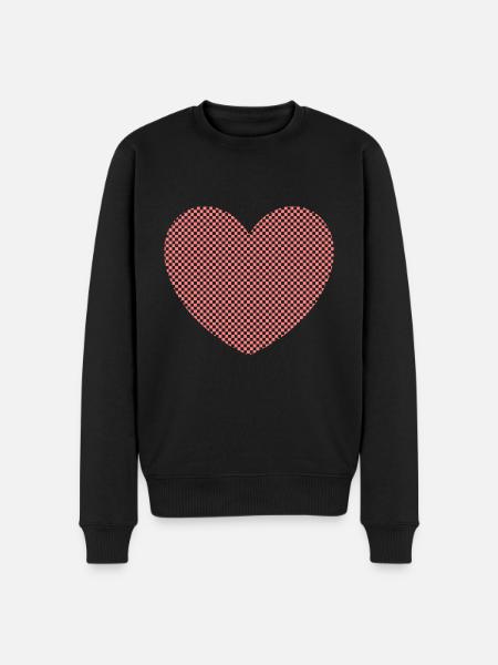 Valentines Heart Rose Valentine - Men's Premium Organic Jumper - black