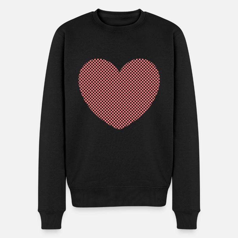 Saint-Valentin Cœur Rose Saint-Valentin - Pull Premium bio Homme - noir