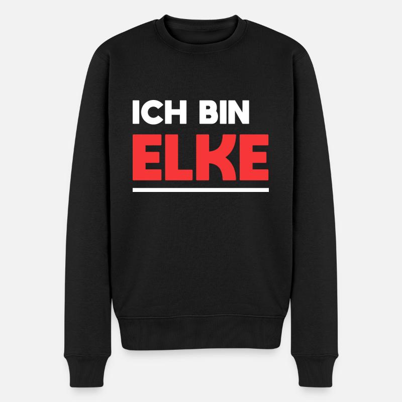 Elke Name Spruch für stolze Elkes - Männer Premium Bio Pullover - Schwarz