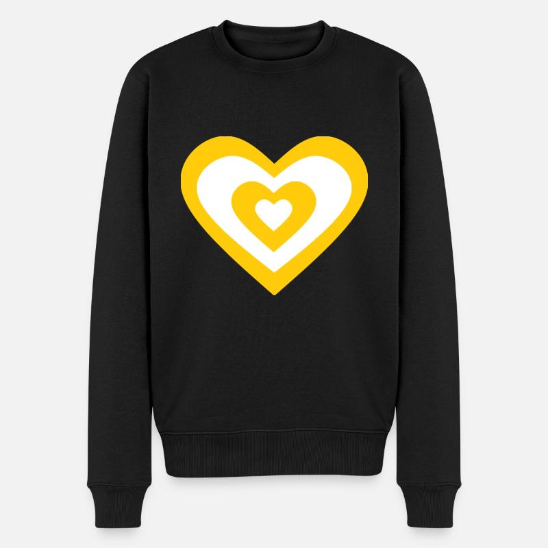 Saint Valentin Coeur Jaune - Pull Premium bio Homme - noir