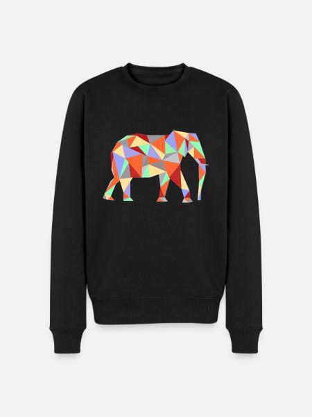 Elephant Geometric - Men's Premium Organic Jumper - black