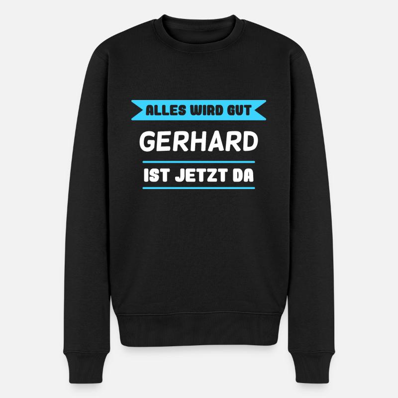 Gerhard Name Design für stolze Gerhards - Männer Premium Bio Pullover - Schwarz