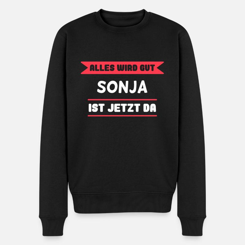 Sonja Name Design für stolze Sonjas - Männer Premium Bio Pullover - Schwarz