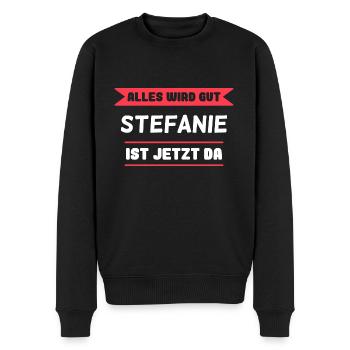 Stefanie Name Design für stolze Stefanies - Männer Premium Bio Pullover - Schwarz - Vorne - Nico (187cm)