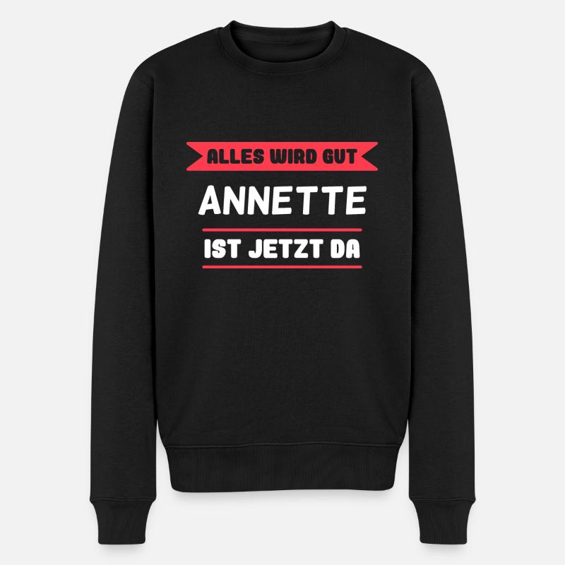 Annette Name Design für stolze Annettes - Männer Premium Bio Pullover - Schwarz