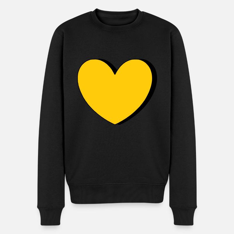 gelbes Herz gelb - Männer Premium Bio Pullover - Schwarz