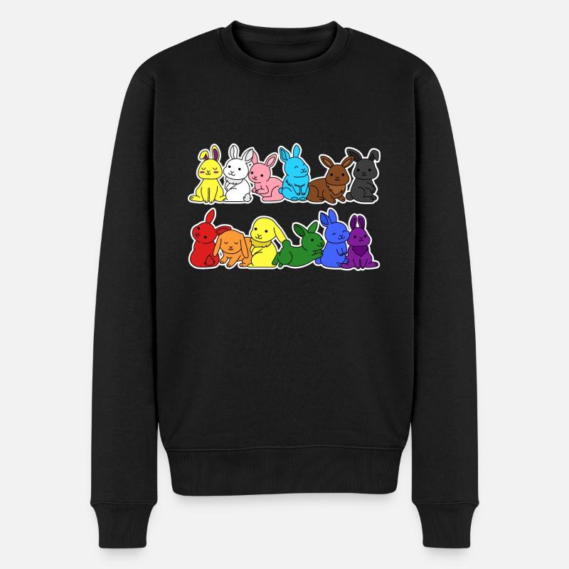 Fierté Progrès Flag Lapin Égalité - Pull Premium bio Homme - noir