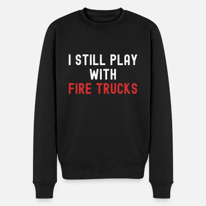 Feuerwehr Fire fighter Geschenkidee - Männer Premium Bio Pullover - Schwarz
