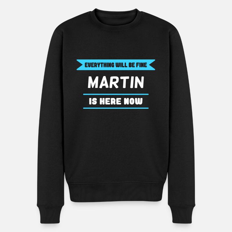 Martinsspruch für stolze Martins - Männer Premium Bio Pullover - Schwarz