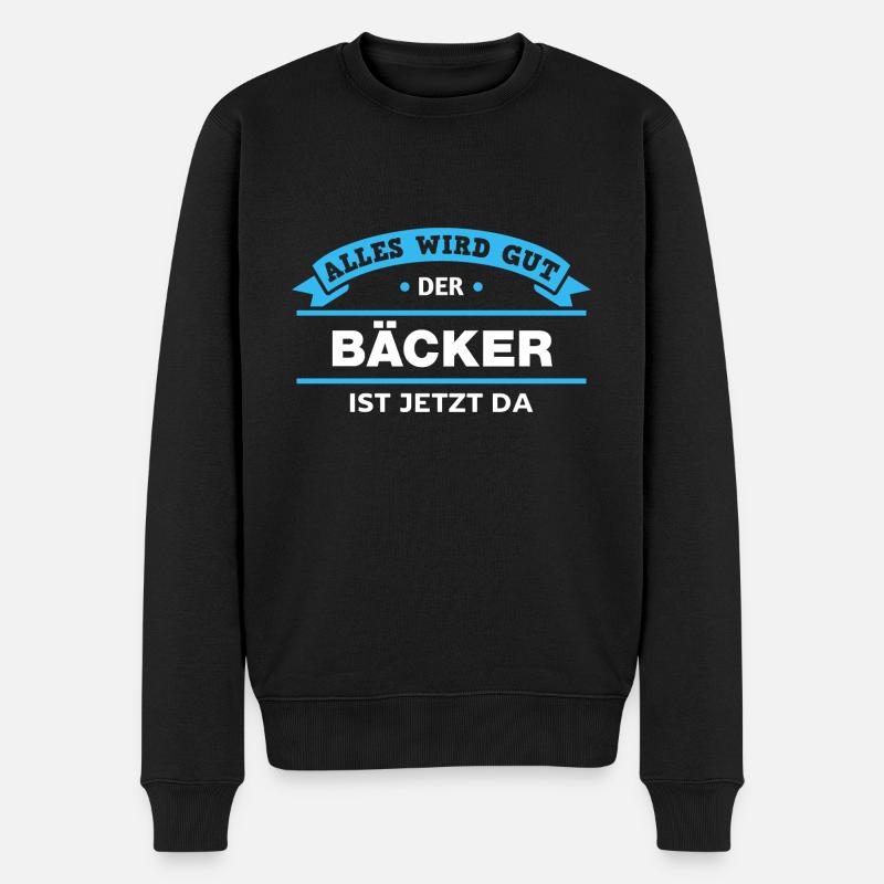 Bäcker Design für stolze Handwerker - Männer Premium Bio Pullover - Schwarz