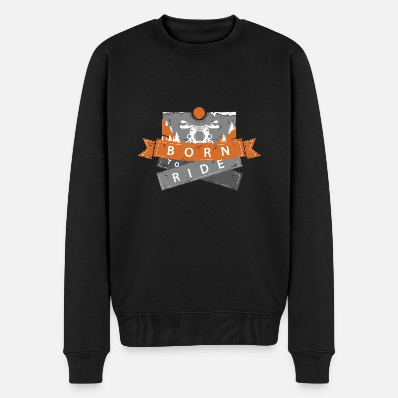 Born to ride - Männer Premium Bio Pullover - Schwarz