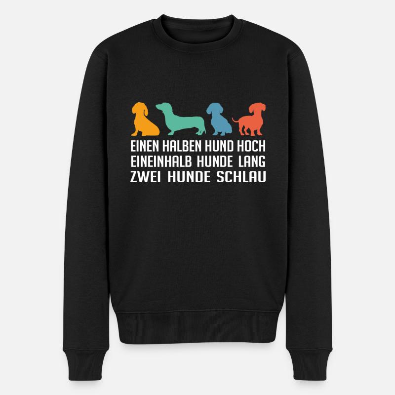 Mein Dackel schlau mutig und hat Persönlichkeit - Männer Premium Bio Pullover - Schwarz